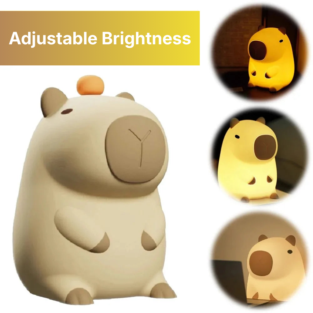 Rechargeable Cute Capybara Night Light - Dimmable Nightlight Touch Lamp