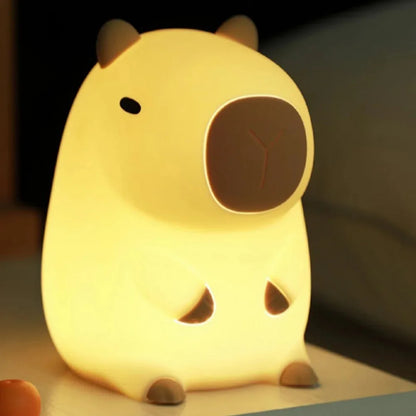 Rechargeable Cute Capybara Night Light - Dimmable Nightlight Touch Lamp