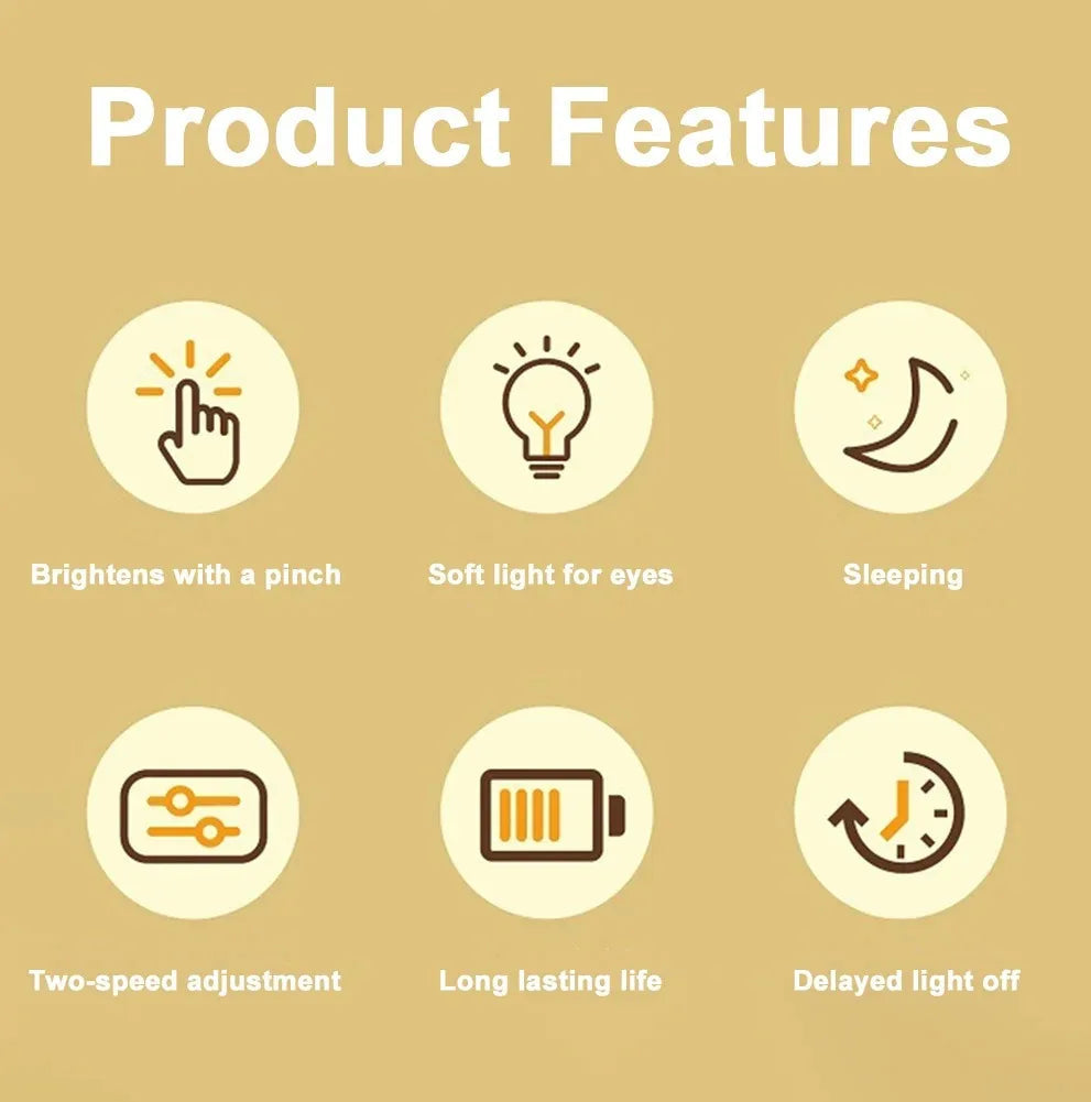 Rechargeable Cute Capybara Night Light - Dimmable Nightlight Touch Lamp