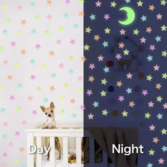 Glow in the Dark Stars Stickers - Self Adhesive Wall Decals